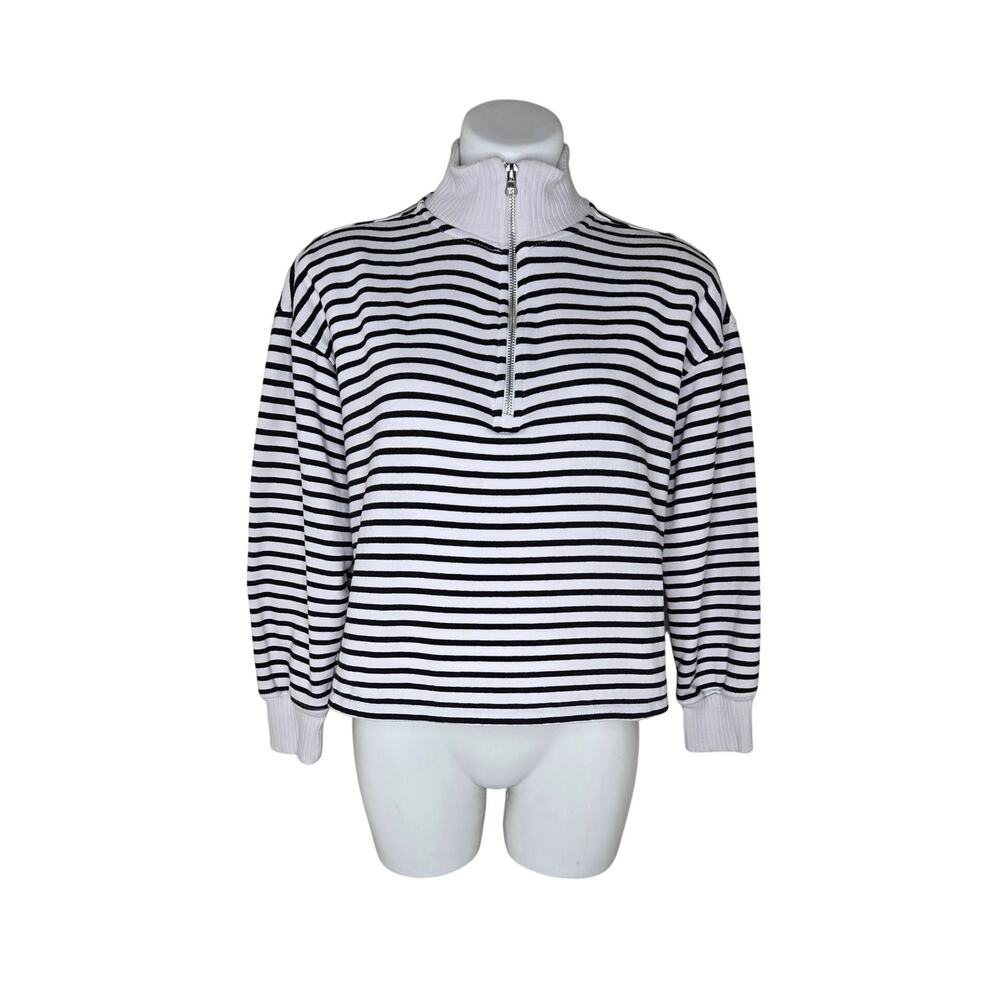 C&C CALIFORNIA Striped 1/4 Zip Pullover Size Small
